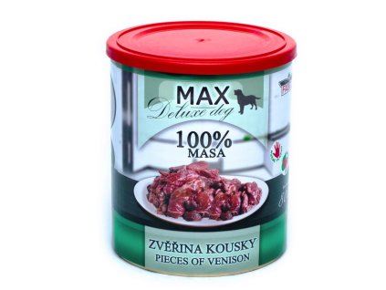 MAX Deluxe Dog kawałki jelenia, konserwa 800 g
