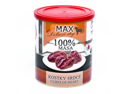 MAX Deluxe Dog kostky srdce, konzerva 800 g