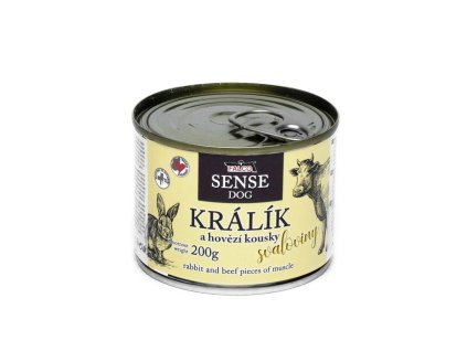 FALCO SENSE Dog rabbit and beef muscle pieces, canned 200 g