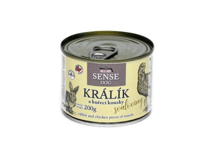 FALCO SENSE Dog rabbit and chicken muscle pieces, canned 200 g