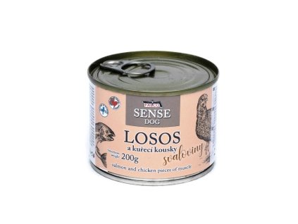 FALCO SENSE Dog losos a kuracie kúsky svaloviny, konzerva 200 g
