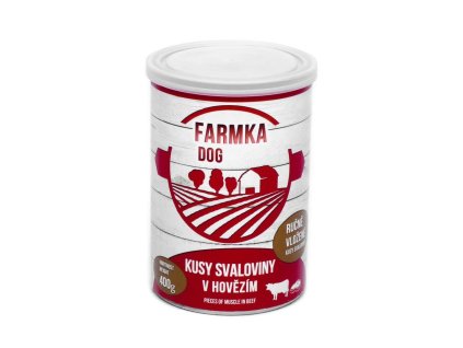 FARMKA Câine cu carne musculară, conserva 400 g