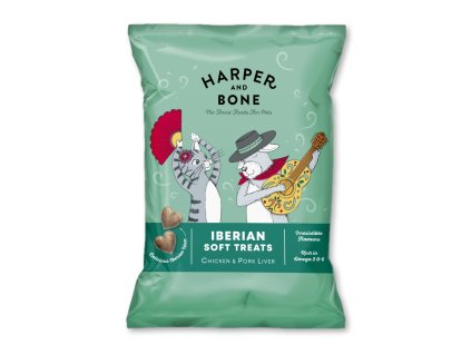 Harper and Bone Cat & Dog iberské mäkké maškrty kura a bravčové 90 g
