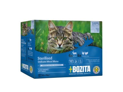 Bozita Cat Sterilised meat chunks in sauce, bag 85 g (12 pack)