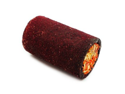 Ham-Stake Beet tunnel stuffed with vegetables and red currant leaves