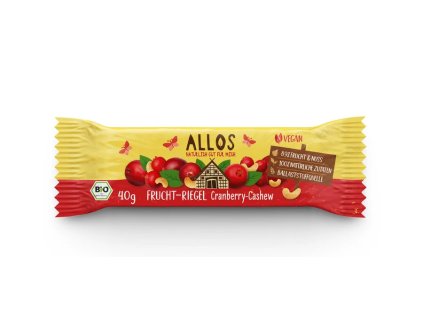 Allos Ovocná tyčinka brusnica kešu 40 g bio