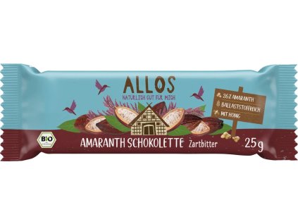 53172 allos amarantova cokoladova tycinka 25 g bio