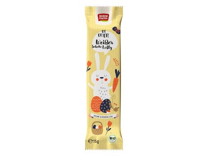 Weißer Schokoladenhasenlutscher 15 g BIO ROSENGARTEN
