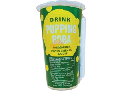 oboba popping boba napoj zeleny caj mucenka a mango 425 ml