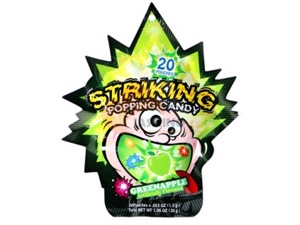 striking popping candy zelene jablko strip 30g