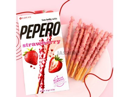 lotte pepero jahodovy tycinky 32g 1