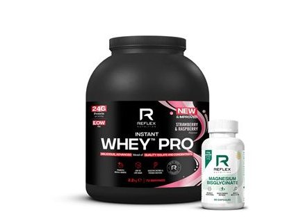 1.REF NEW Instant Whey PRO 2%2C2kg jahoda malina 106197 plus albion magnesium