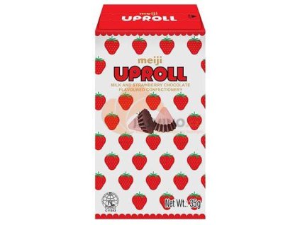 meiji mlecna a jahodova cokoladova rolka 35g