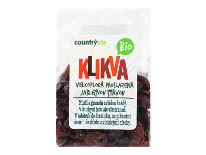 BIO Klikva velkoplodá proslazená jablečnou šťávou 100 g – COUNTRY LIFE