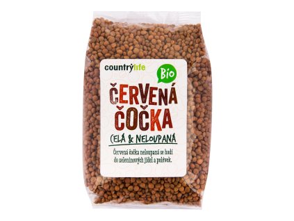 BIO Čočka červená celá neloupaná 500 g – COUNTRY LIFE