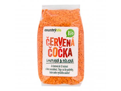 Čočka červená půlená loupaná 500 g BIO COUNTRY LIFE