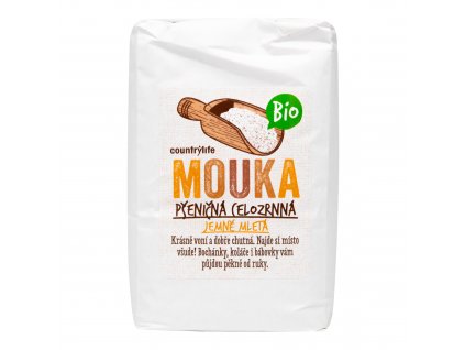 VÝPRODEJ!!!Mouka pšeničná celozrnná jemně mletá 1 kg BIO COUNTRY LIFE