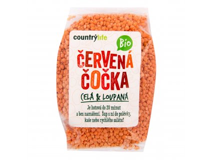 Čočka červená celá loupaná 500 g BIO COUNTRY LIFE