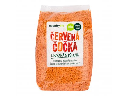 Čočka červená půlená loupaná 1 kg BIO COUNTRY LIFE