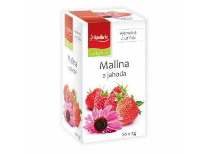 Apotheke PREMIER Malina a jahoda čaj 20x2g  + Při koupi 12 a více kusů 3% Sleva