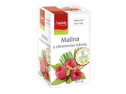 Apotheke PREMIER Malina s cit.trávou a stévií čaj 20x2g  + Při koupi 12 a více kusů 3% Sleva