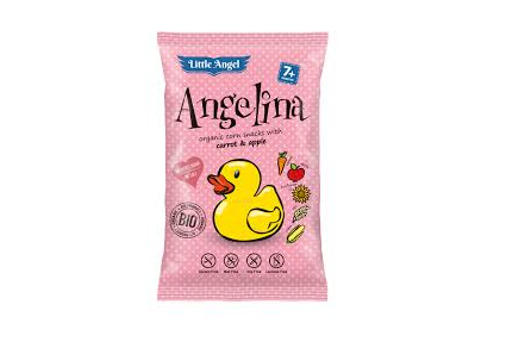 BIO kukuřičný snack Angelina s mrkví a jablkem 60g