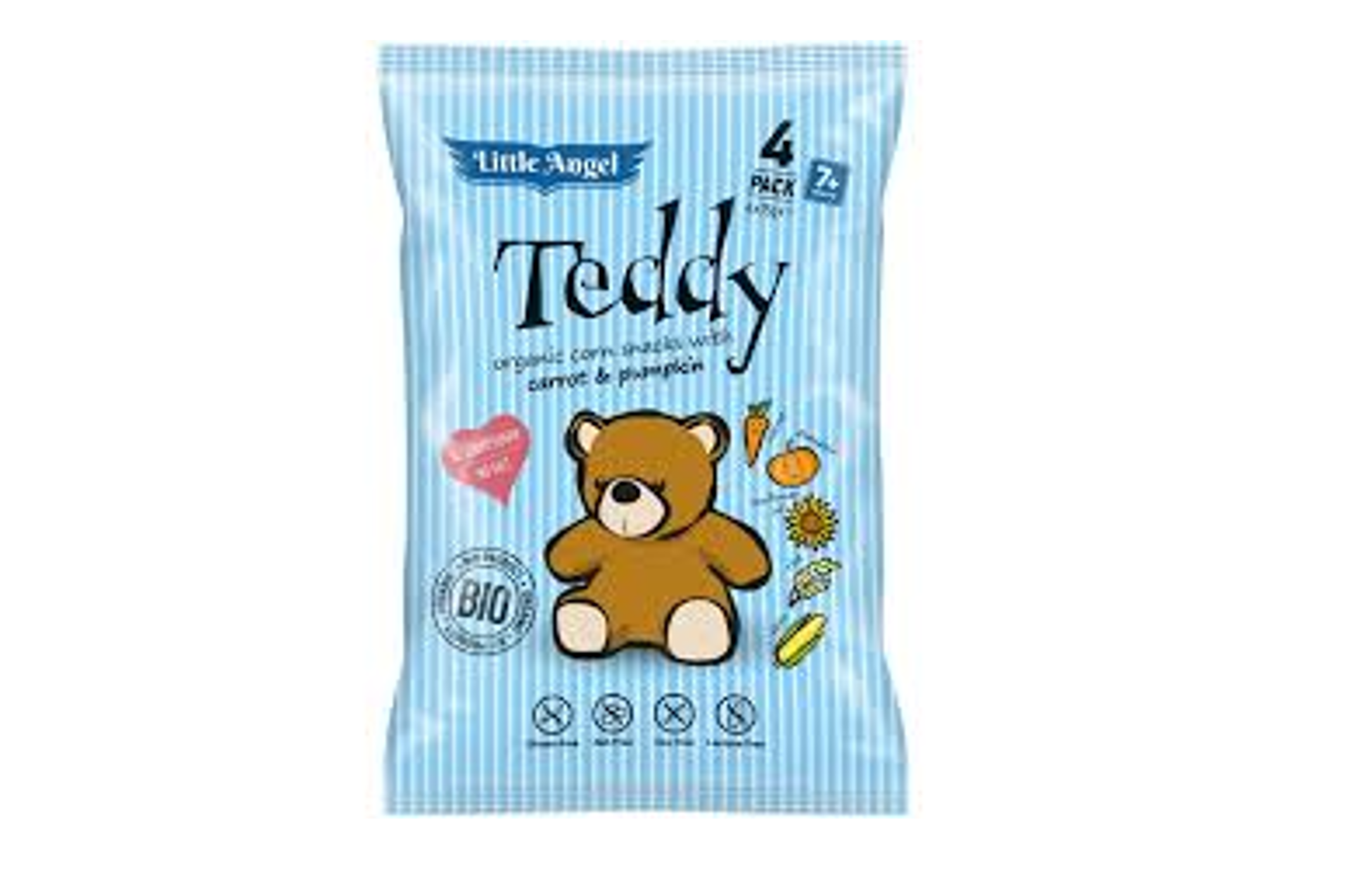 BIO kukuřičný snack Teddy s mrkví a dýní 60g