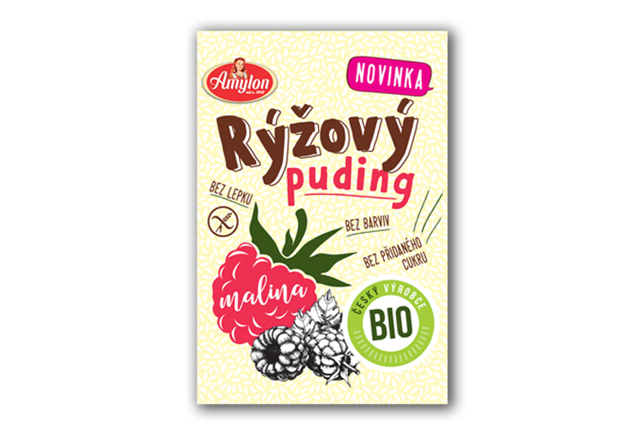 Puding rýžový malinový BIO bez lepku - Amylon 40g