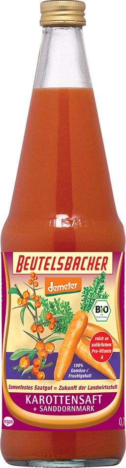 Bio mrkvovo-rakytníková šťáva Beutelsbacher 0,7 l