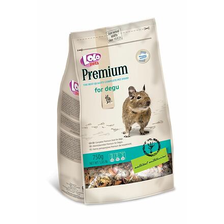 LOLO PREMIUM krmivo pro osmáky degu 750 g sáček