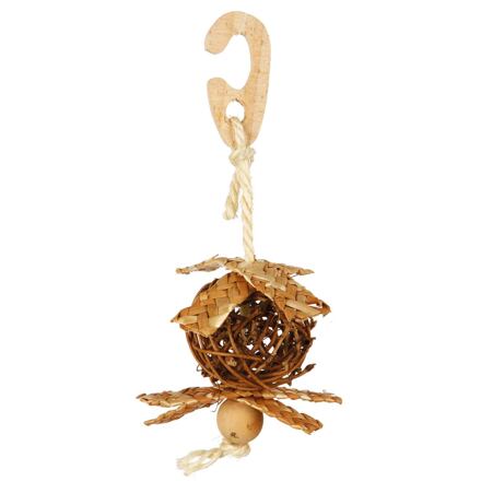 Trixie Wicker ball on a rope with nesting material, ř 5.5 cm