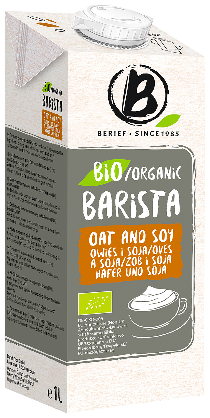 Bio ovesný nápoj Barista BERIEF 1 l