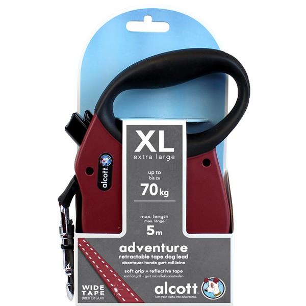 PAW Europe (Pet Adventures Worldwide) Alcott navíjecí v.Adventure(do 70kg)červené XL 5m