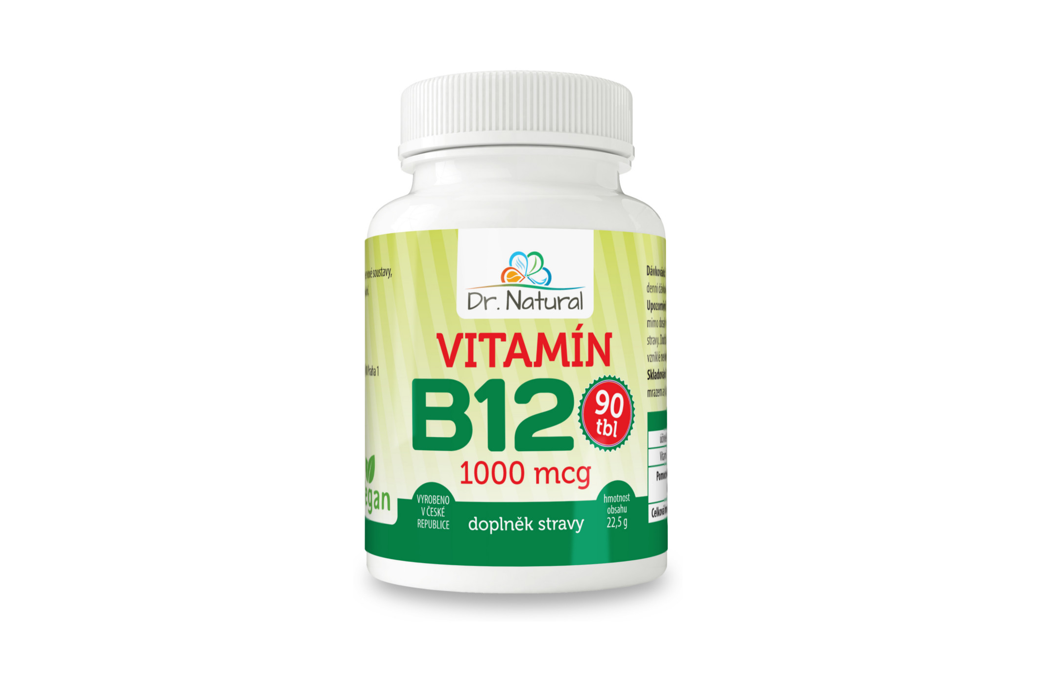 Natural Jihlava Vitamín B12 1000 mcg "vegan" 90 tablet - Dr. Natural 22,5g