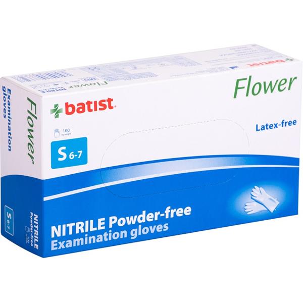 Batist, s.r.o. Rukavice nesteril. nitril FLOWER S 100ks bez pudru