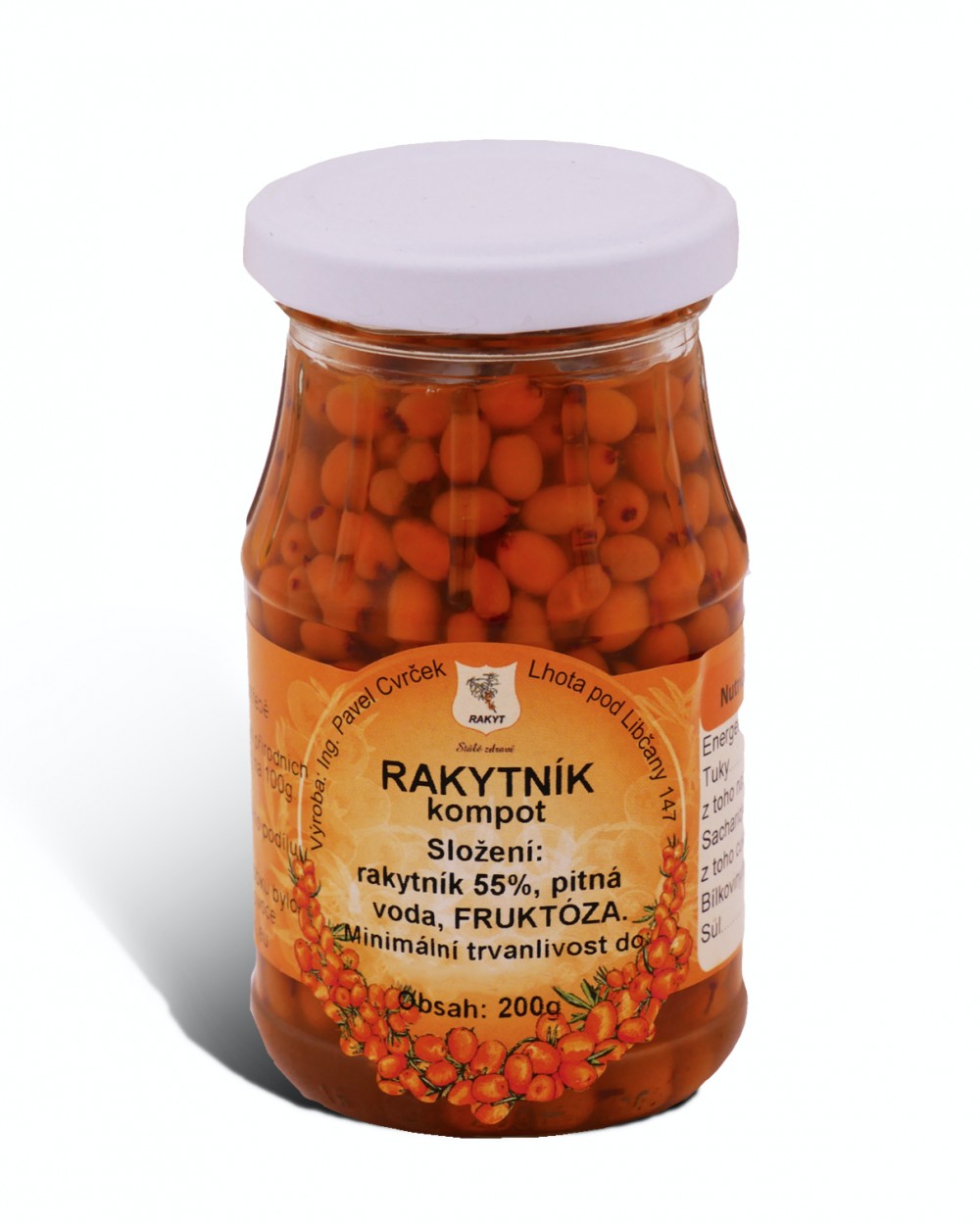 Rakytník kompot frukt. 200g CVRČEK