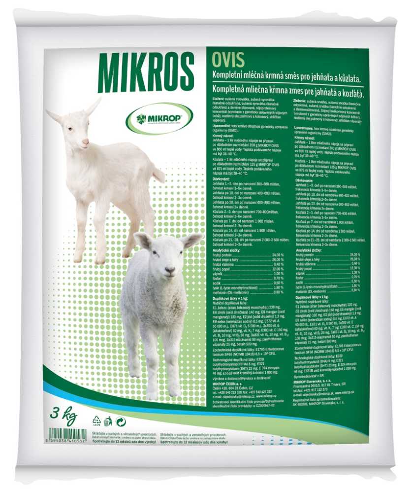 Mikrop MIKROS OVIS sušené mléko, jehně, kůzle 3 kg