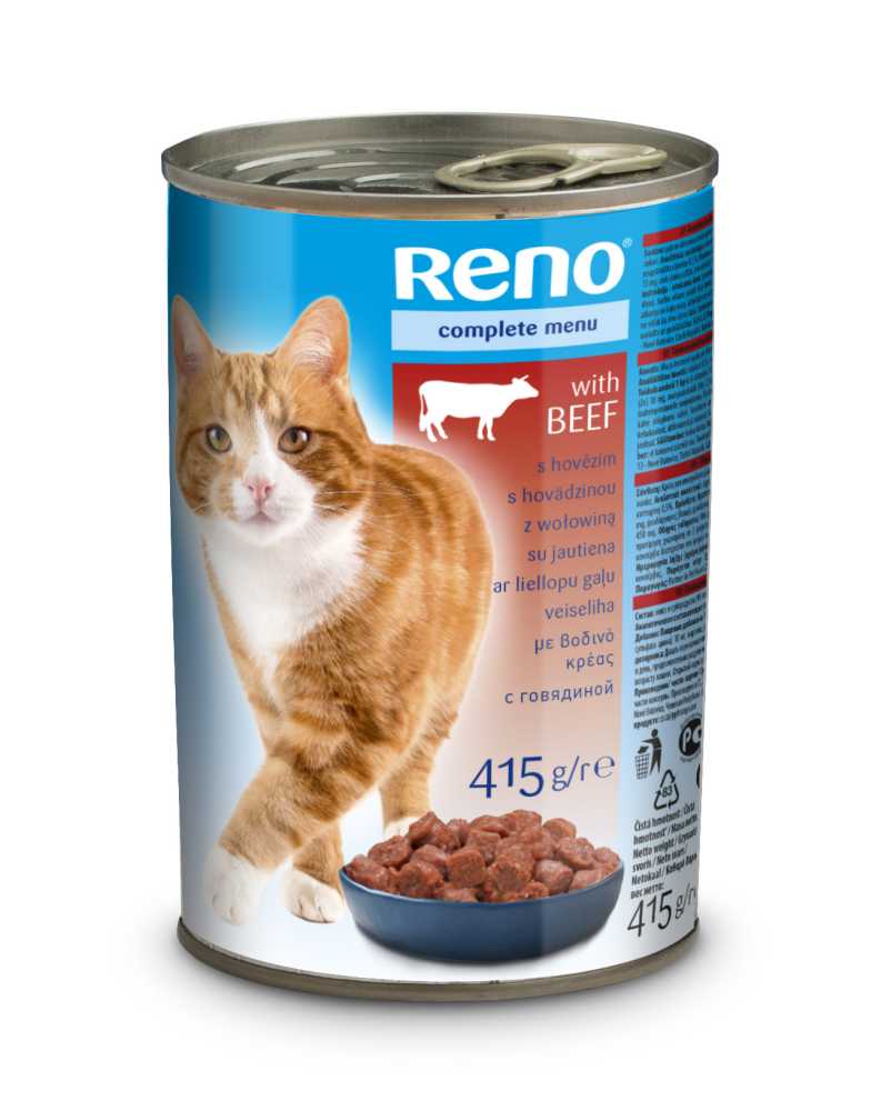 RENO Cat hovězí, kousky 415 g