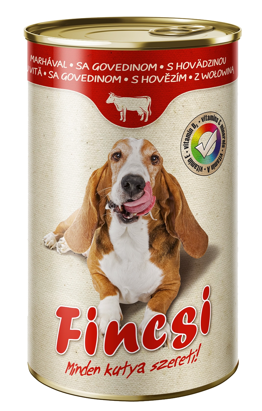 Fincsi Dog hovězí, konzerva 1240 g