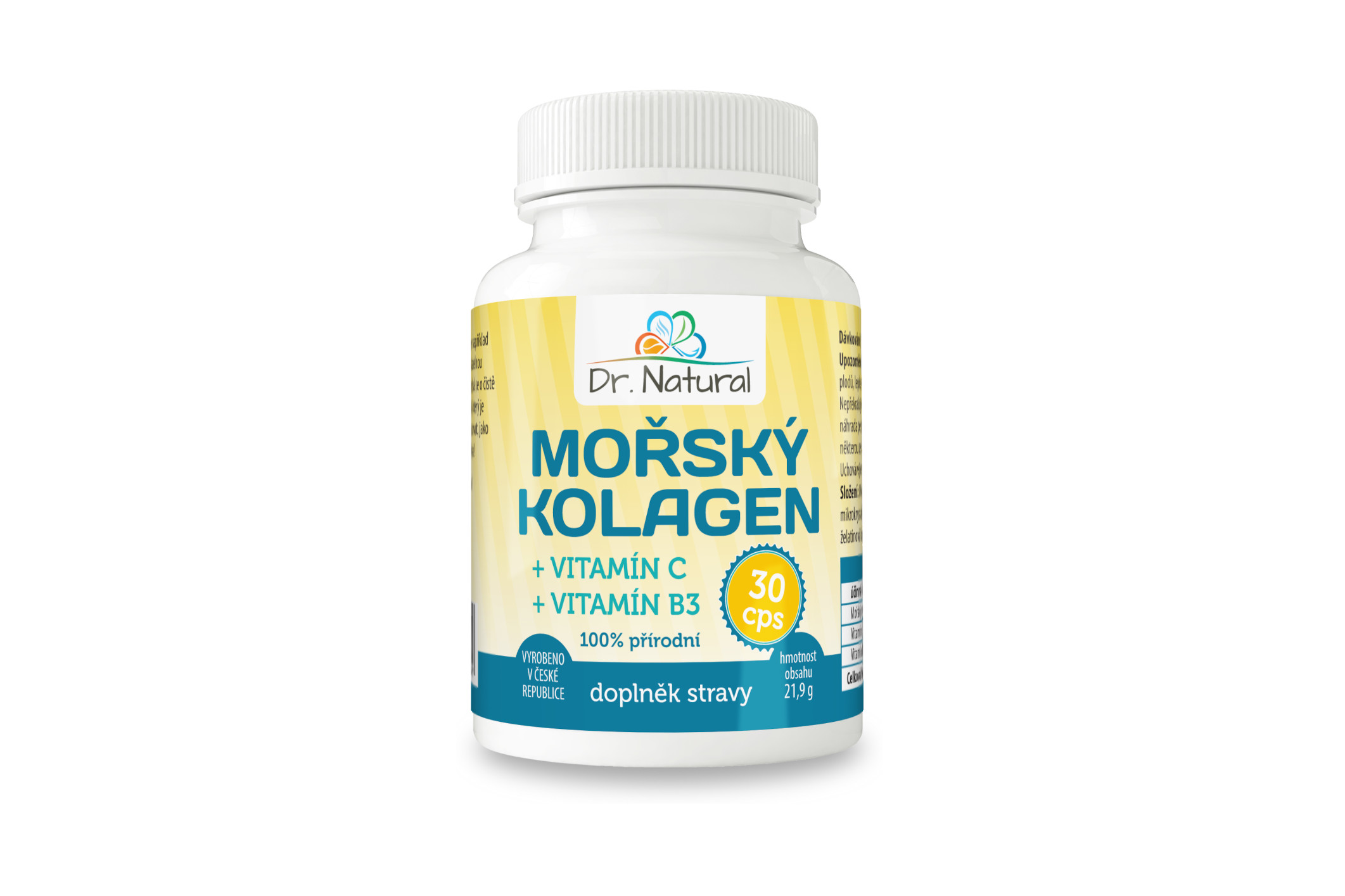 Natural Jihlava Mořský kolagen + vitamín C a B3 30 cps. - Dr. Natural 21g