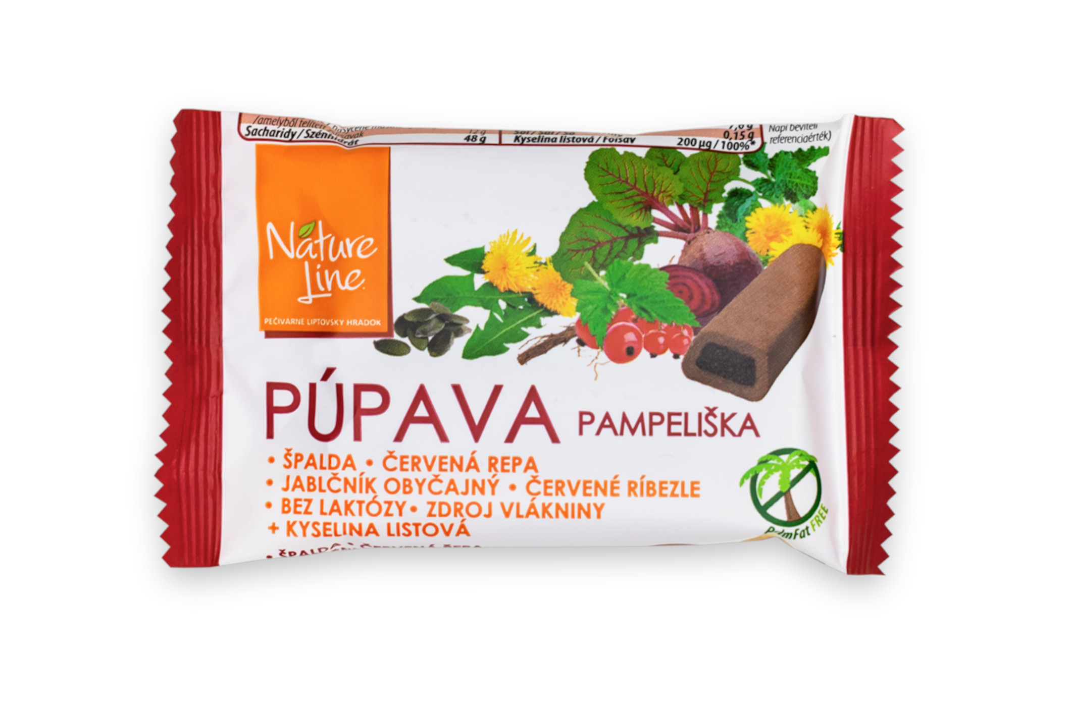 Púpava - celozrnné sušenky s náplní z červené řepy a kořene pampelišky - Nature Line 50g