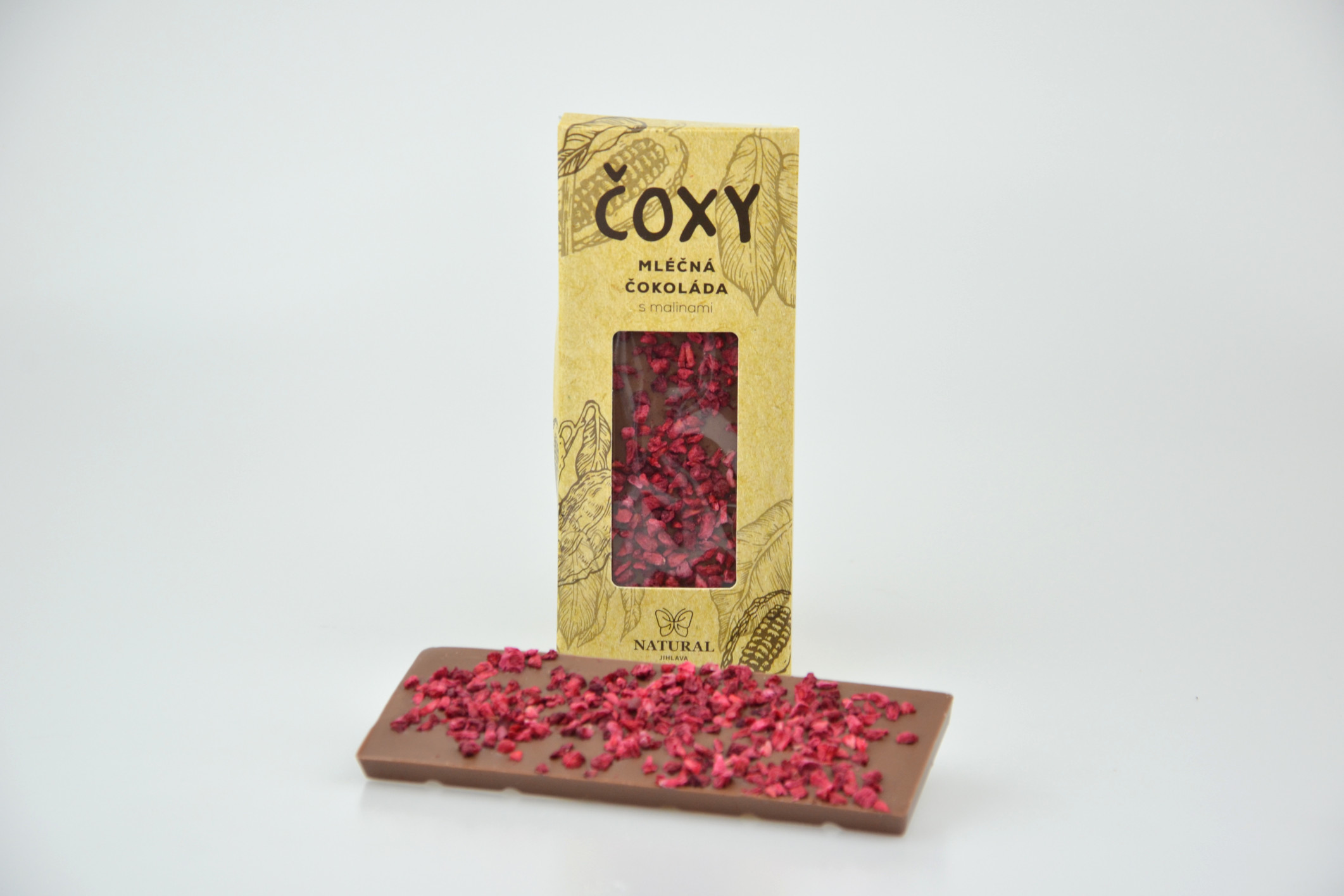 ČOXY - milk chocolate with raspberries and xylitol - Natural 50g