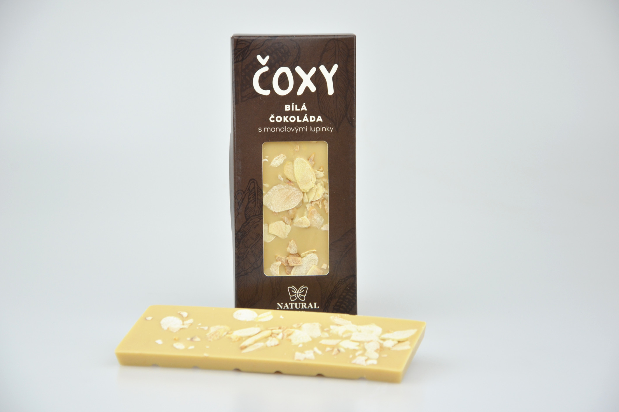 ČOXY - biela čokoláda s mandľovými lupienkami a xylitolom - Natural 50g
