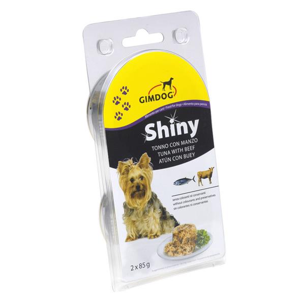 PetCenter CZ s.r.o. Gimborn Shiny dog konz. - tuňák, hovězí 2 x 85 g