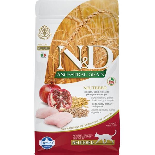 Farmina Pet Foods N&D Low Grain Cat Neutered Chicken & Pomegranate 10 kg