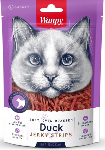 WANPY EUROPE PETFOODS B.V. Wanpy Cat Soft Duck Jerky Strips for Cat 80 g