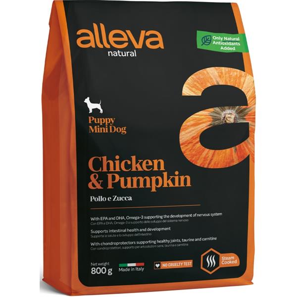 DIUSA SA ALLEVA NATURAL Dog Dry Puppy Chicken&Pumpkin Mini 800g