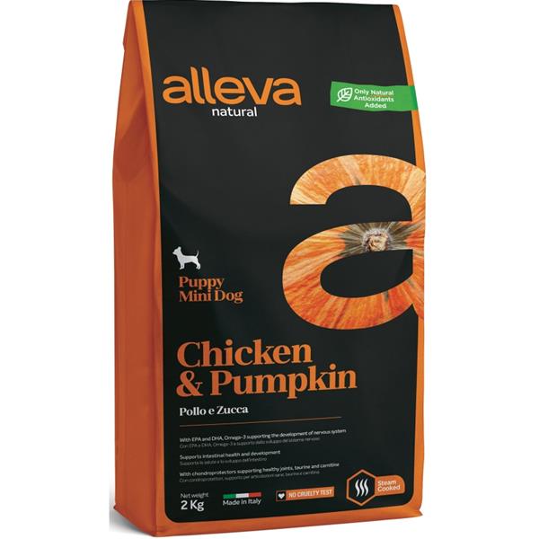 DIUSA SA ALLEVA NATURAL Dog Dry Puppy Chicken&Pumpkin Mini 2kg