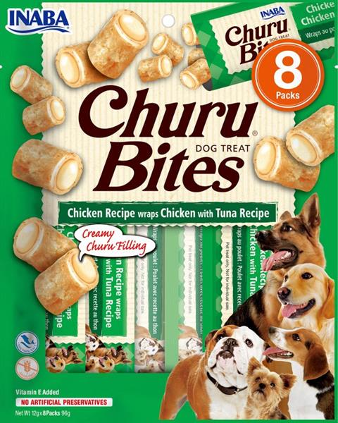 INABA-FOODS (EUROPE) GmbH Inaba Churu Bites dog snack kuře, tuňák a hřebenatka 8x 12g