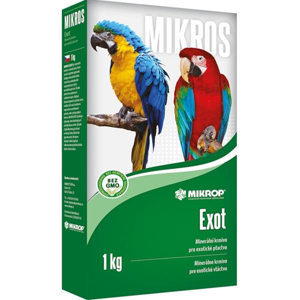 MIKROP ČEBÍN a.s. Mikros Exot pro papoušky plv 1kg krabička